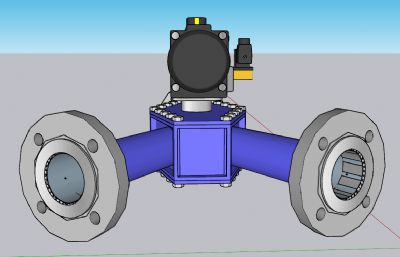 气动三通阀sketchup模型