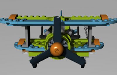 积木飞机3dm,stp模型
