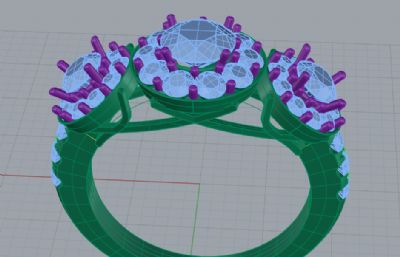 订婚戒指,钻戒rhino模型