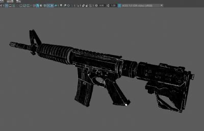 自动突击步枪 卡宾枪maya模型