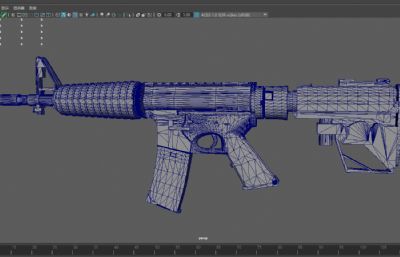 自动突击步枪 卡宾枪maya模型