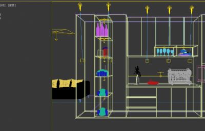 现代餐边柜酒柜3dmax模型