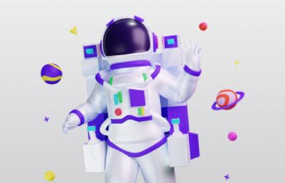 星球宇航员3D图标