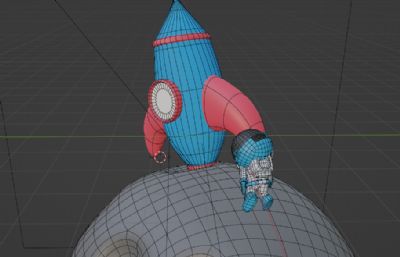 火箭发射宇航员3D插画