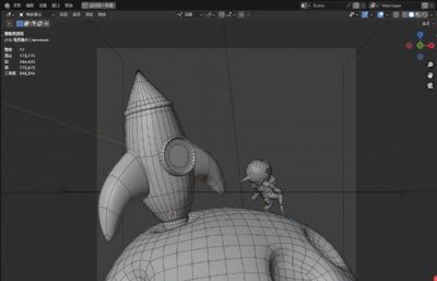 火箭发射宇航员3D插画