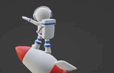 宇航员乘坐宇宙飞船3D插图