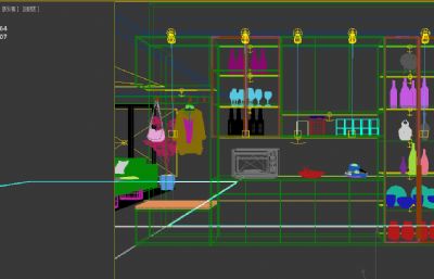 现代餐边柜设计3dmax模型