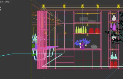 现代餐桌,餐边柜3dmax模型