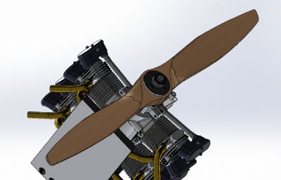 四缸航空发动机solidworks模型