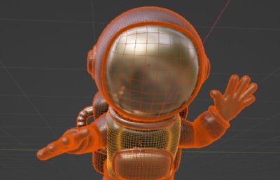 宇航员浮动朝向3D图标blender模型