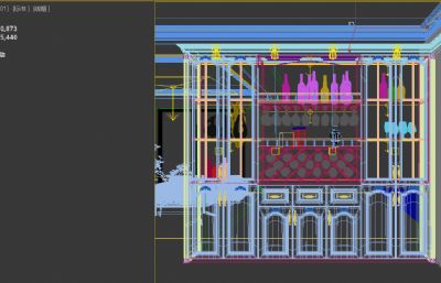 欧式餐边柜3dmax模型
