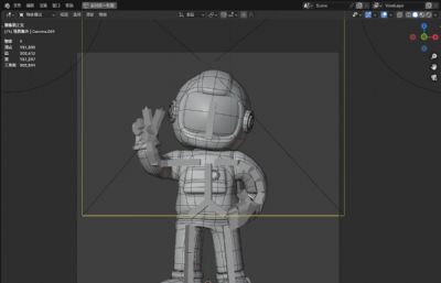 宇航员显示胜利标志,宇航员比耶blender模型