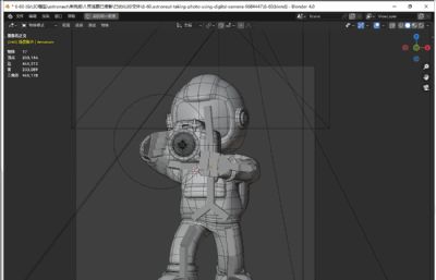 使用相机拍照的宇航员blender模型