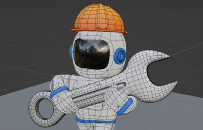 宇航员机械师,工程师blender模型