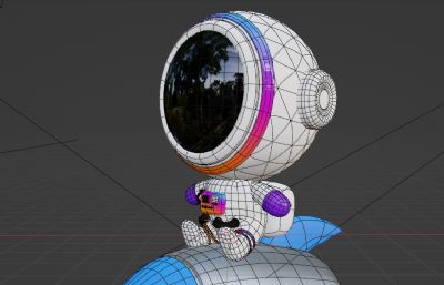 可爱的宇航员与火箭公仔blender模型