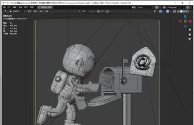 宇航员邮寄邮件3D图标blender模型