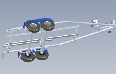 小船快艇拖车solidworks模型