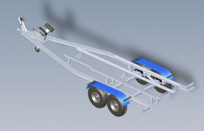 小船快艇拖车solidworks模型