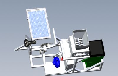 混合式塑料撕碎机 碾碎机solidworks模型