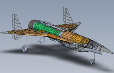 空天战机 无人机 solidworks