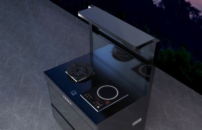 电磁炉款集成灶3dmax模型