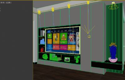 电视柜 电视背景墙设计3dmax模型