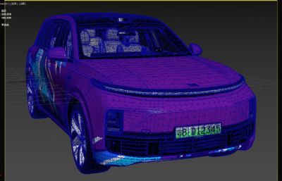 理想L9新能源汽车3dmax模型,带内饰