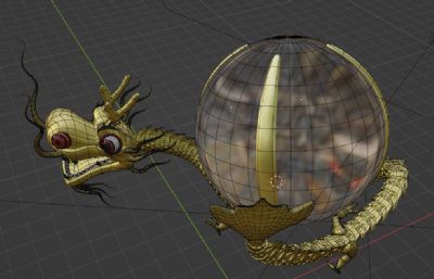 金龙守护圣诞水晶球blender模型
