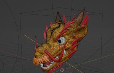 中国龙龙首blender模型