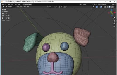 狗 卡通狗头blender模型