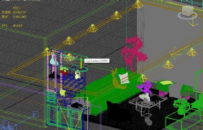 现代玄关柜3dmax模型