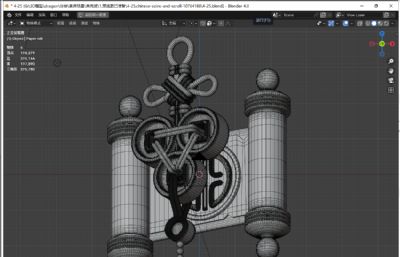 卷轴和中国结blender模型