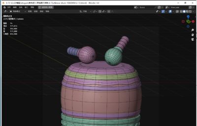 中国鼓 敲鼓blender模型