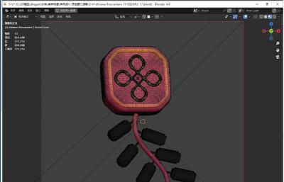 中式新年鞭炮挂饰blender模型