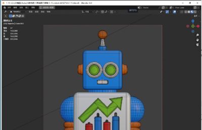蓝机数据机器人blender模型