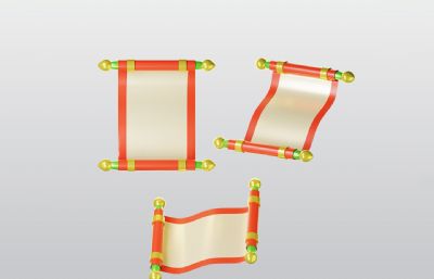 中式卷轴blender模型