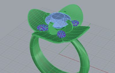 花朵形状的钻戒rhino模型