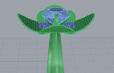 花朵形状的钻戒rhino模型