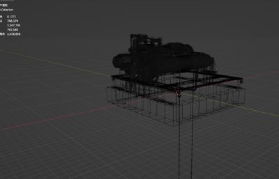 闸门启闭机blender三维模型