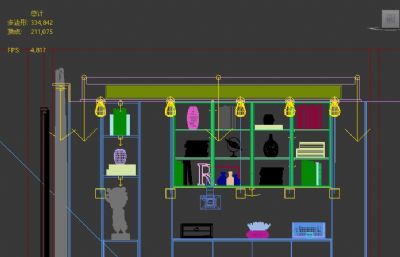 现代书柜设计3dmax模型