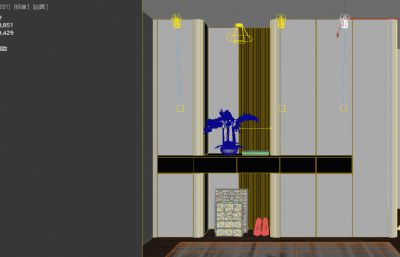 现代玄关柜,鞋柜3dmax模型