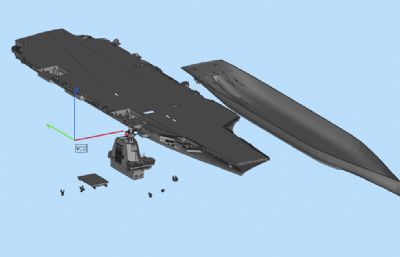 福建舰航母skp,stl模型,stl文件带武器系统