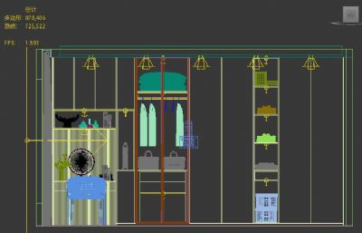 整体衣柜+梳妆台3dmax模型