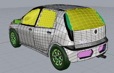 菲亚特punto汽车rhino模型