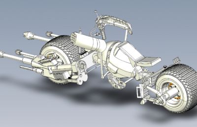 黑蝙蝠侠摩托车机车igs模型