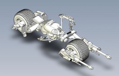 黑蝙蝠侠摩托车机车igs模型