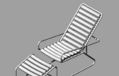 泳池沙滩用躺椅rhino模型