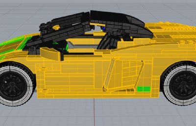 积木拼装的兰博基尼Gallardo LP560-4跑车外壳