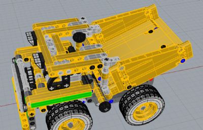 积木宽体矿车3dm,stp模型