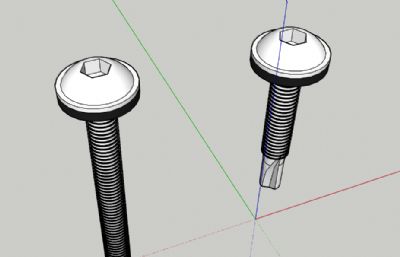 内梅花钻尾钉sketchup模型